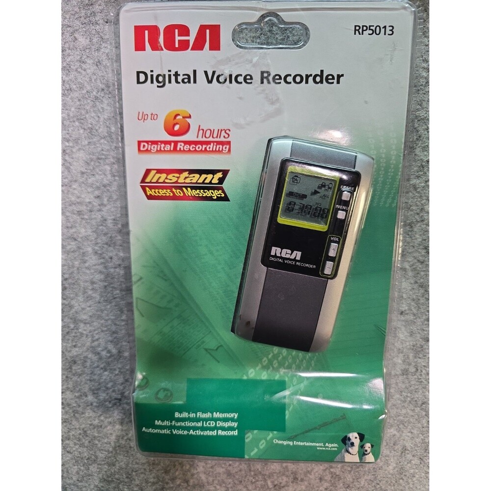 RCA RP5013 6 HOURS Recording Time Portable Digital Voice Recorder new Sealed